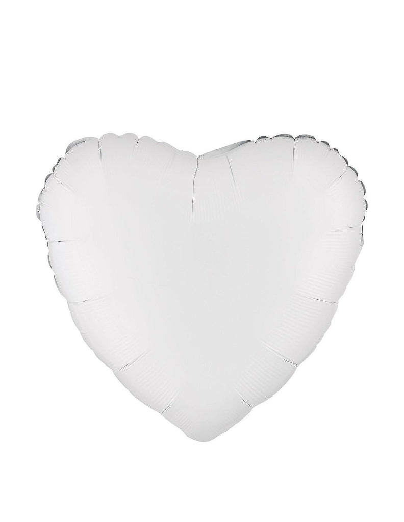 Balon Folie, Forma Inima, Alb - 45 cm - nuria.store.ro