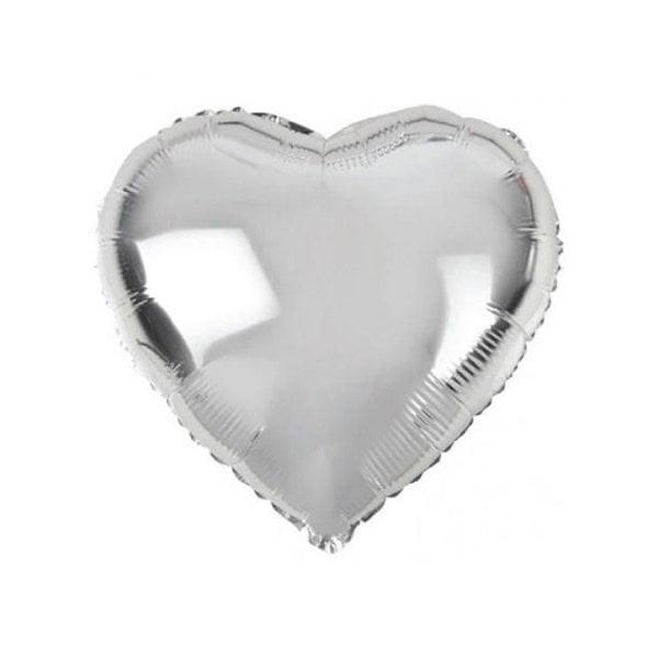 Balon Folie, Forma Inima, Argintiu Lucios - 45 cm - nuria.store.ro