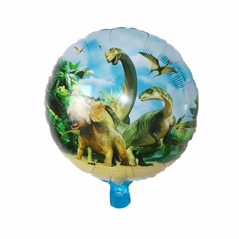 Balon Folie Rotund cu Dinozauri, Verde - 45 cm - nuria.store.ro