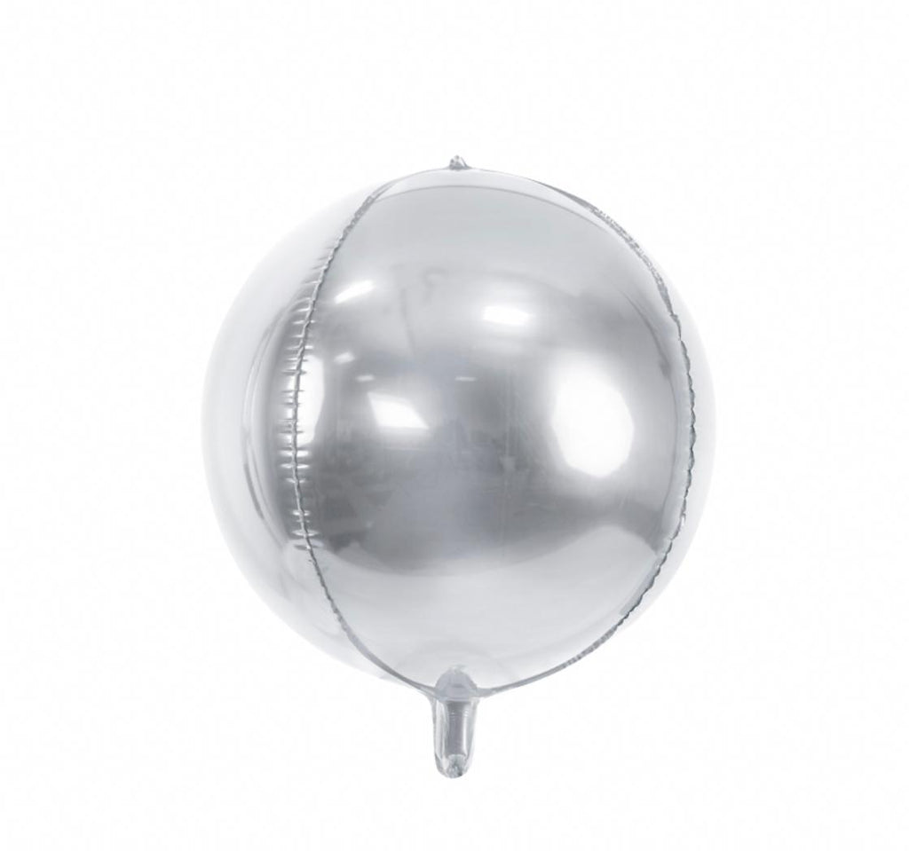 Balon Folie Sfera, Argintiu - 60 cm - nuria.store.ro