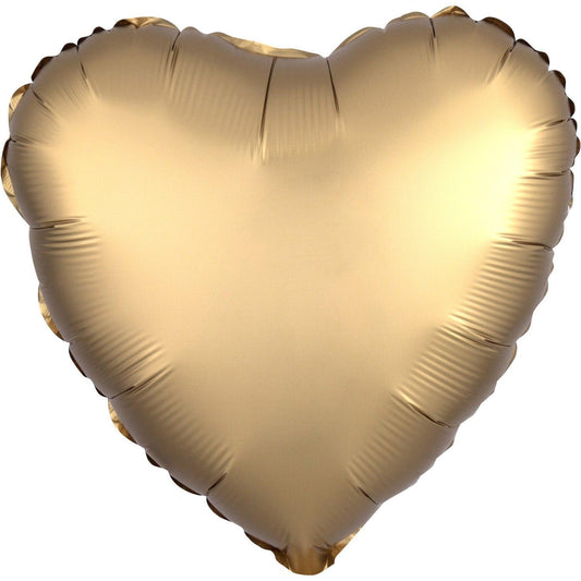 Balon Folie, Forma Inima, Auriu Mat - 45 cm - nuria.store.ro