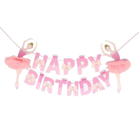 Ghirlanda Happy Birthday cu Balerine - nuria.store.ro