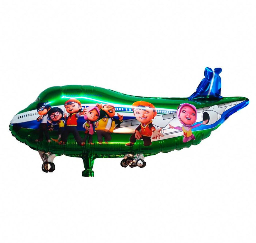 Balon Folie Figurina, Avion Verde cu Personaje Disney - 75/30 cm - nuria.store.ro