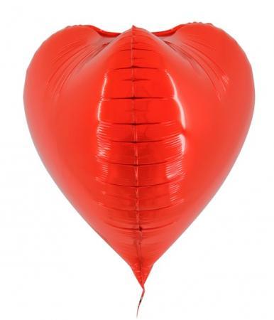 Balon Folie Inima 3D, Rosu - 58 cm - nuria.store.ro