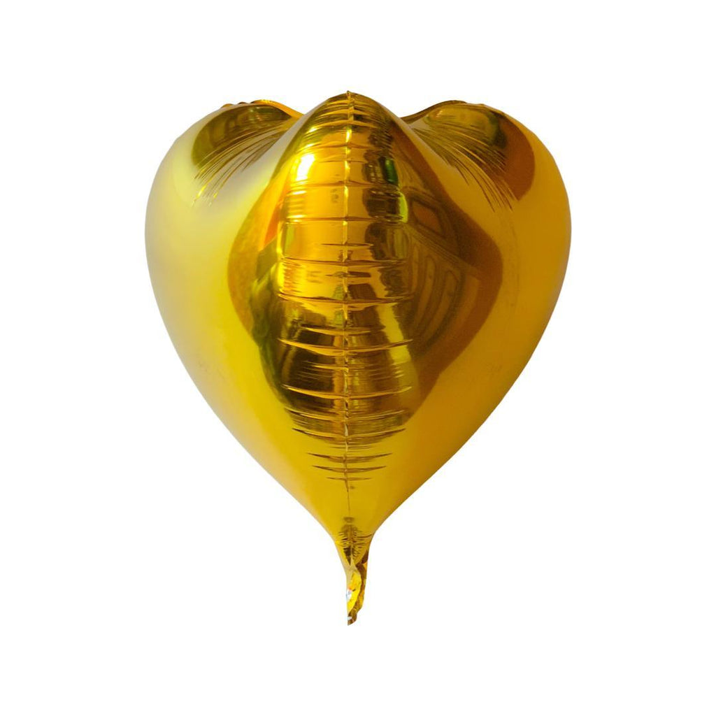 Balon Folie Inima 3D, Auriu - 58 cm - nuria.store.ro