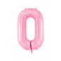 Baloane Folie Roz Pastel, Cifra 0 - 86 cm