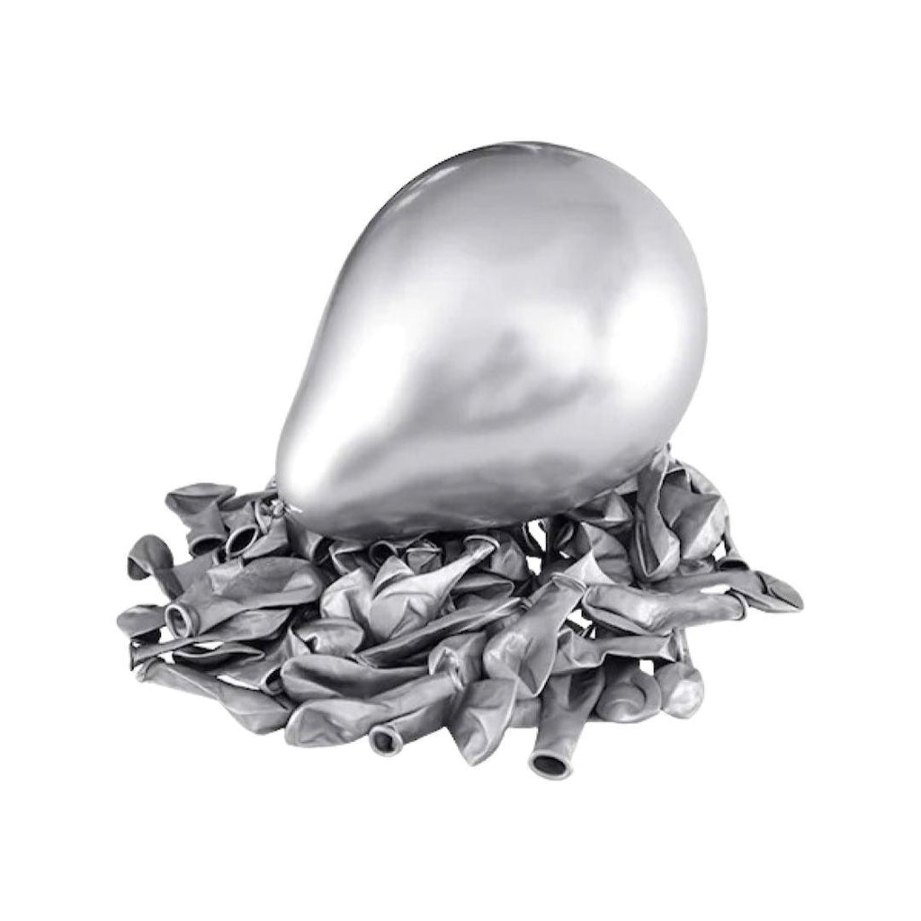 Baloane Latex Cromate Argintiu, cod 146 - 30 cm - Set 50 buc - nuria.store.ro