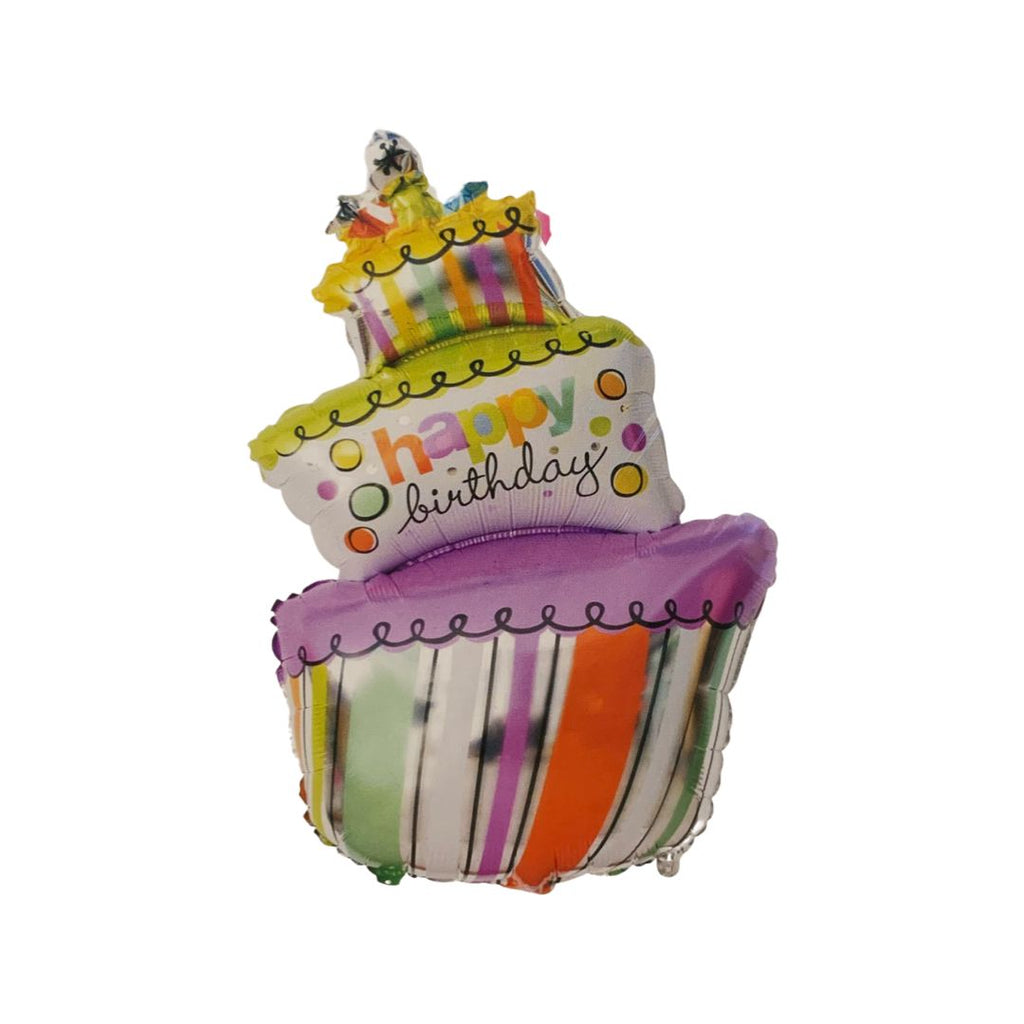 Balon Folie, Figurina Tort "Happy Birthday" - 103 cm - nuria.store.ro