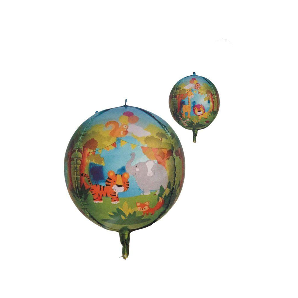 Balon Folie Sfera 3D Animale din Jungla - 60 cm - nuria.store.ro